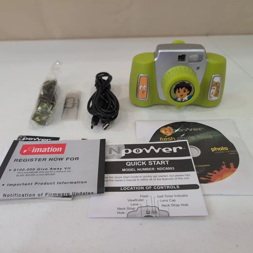 Npower Diego Kids Digital‎ Camera NDC6003 Bundle Flash Photo Tools Software
